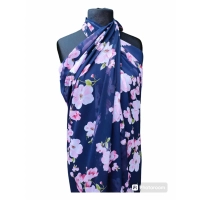 Duża sukienka plażowa - eleganckie PAREO XXL szyfon różowa orchidea